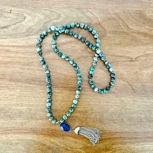 LAST CHANCE‼️ Genuine African Turquoise & Lapis Lazuli Mala Necklace